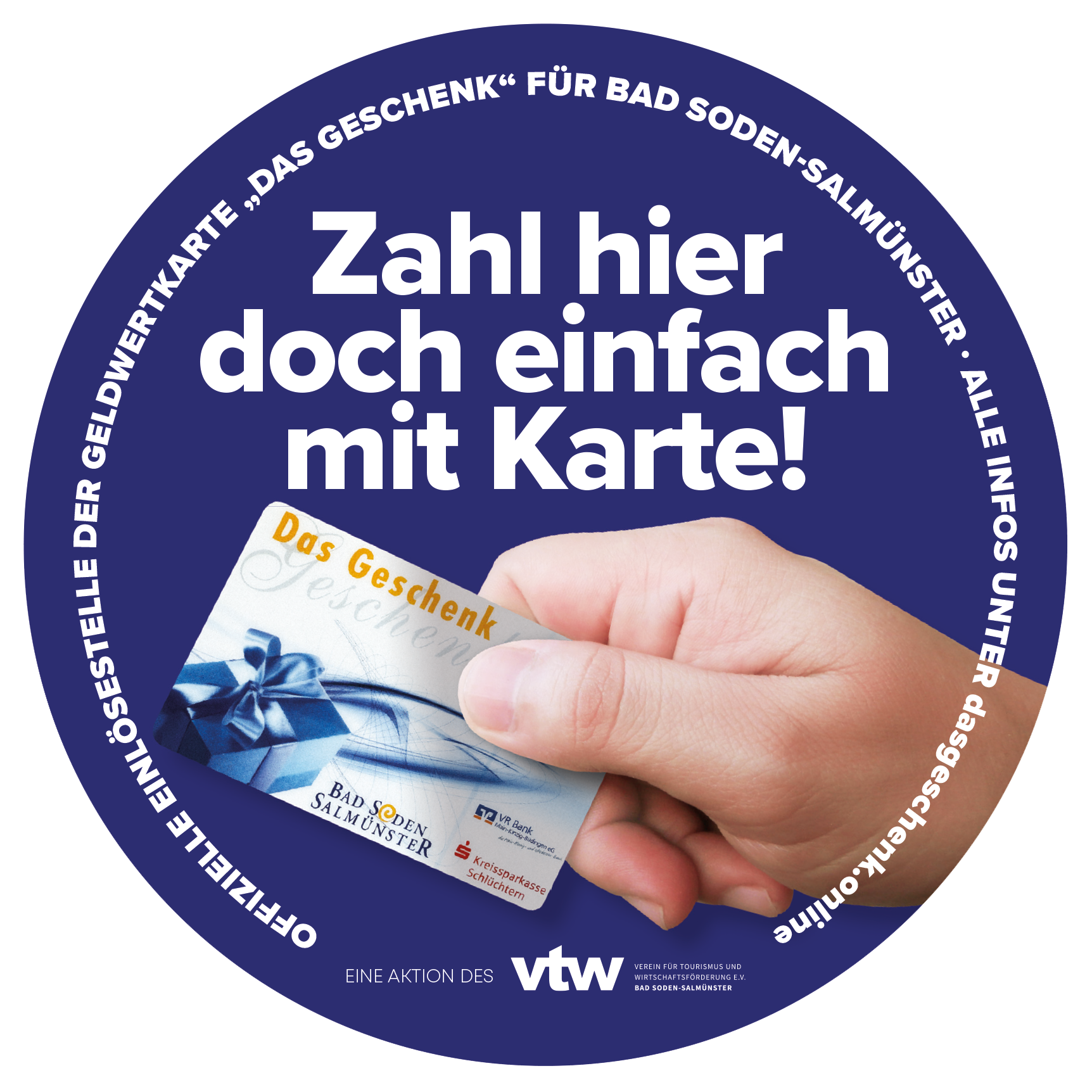 Aufkleber der offiziellen Einlösestellen von Das Geschenk